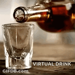 Bottle Pouring Alcohol Into Shot Glass On Wooden Table GIF