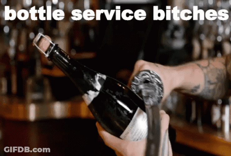 Bottle Service Popping Champagne GIF