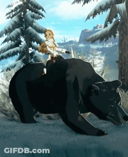 Botw Zelda Riding A Black Bear GIF