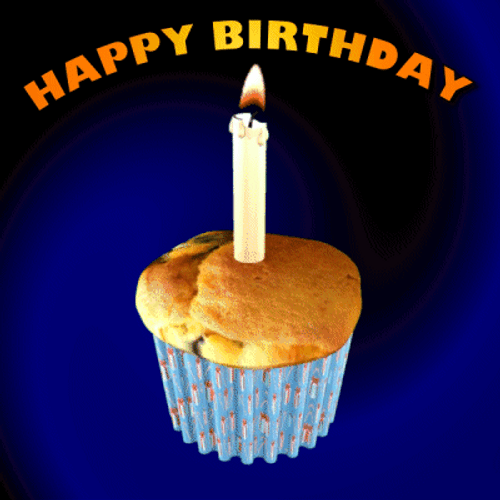 Bougie On A Cupcake GIF