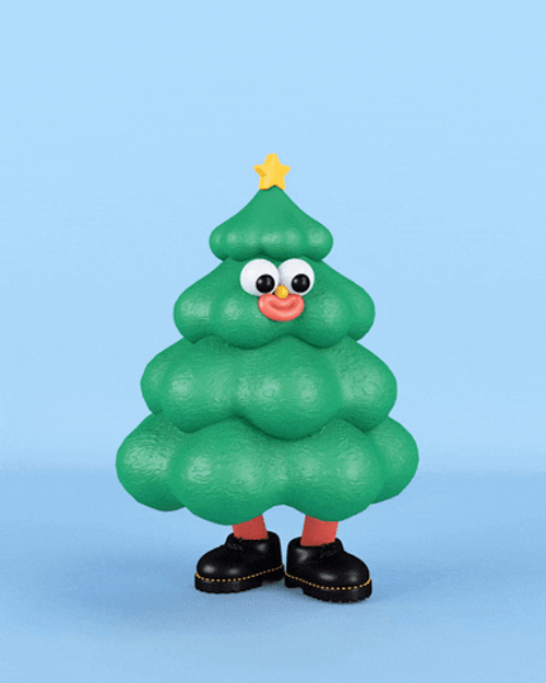 Bouncing Christmas Tree GIF