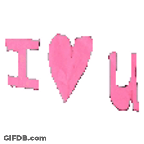Bouncing Pink I Heart You GIF