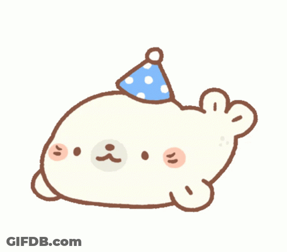 Bouncing Seals In Party Hat GIF