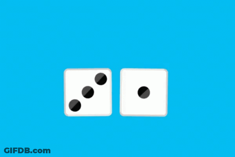 Bouncy Rolling Dice Cartoon GIF