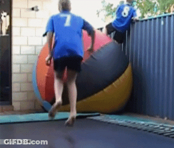 Bouncy Trampoline Epic Fail GIF