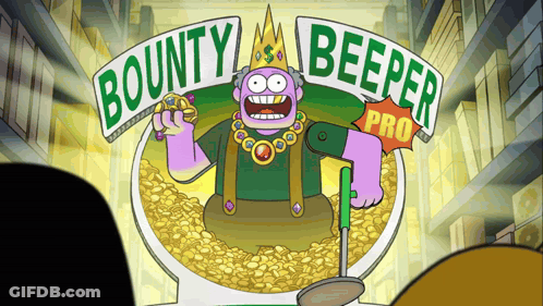 Bounty Beeper Pro Ad With Purple Monster GIF