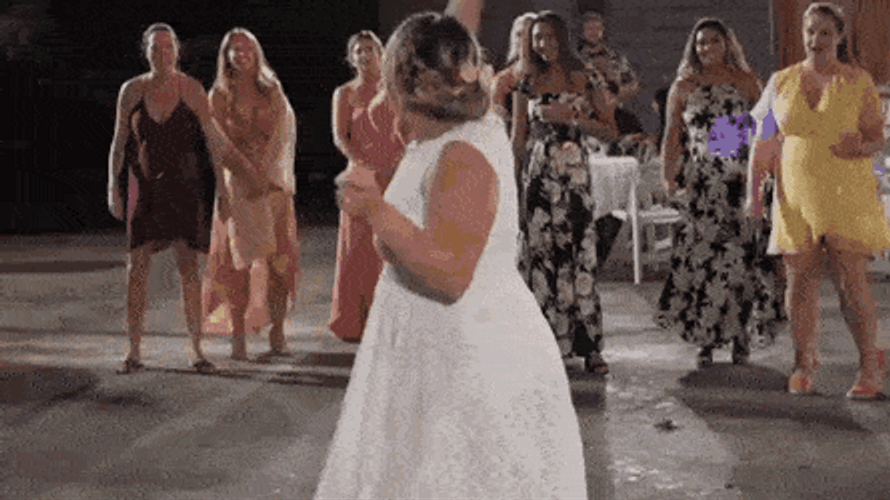 Bouquet Hitting Guest Funny Wedding GIF
