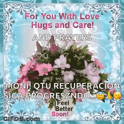 Bouquet Of Flowers For You With Love Hugs And Care And Prayers GIF