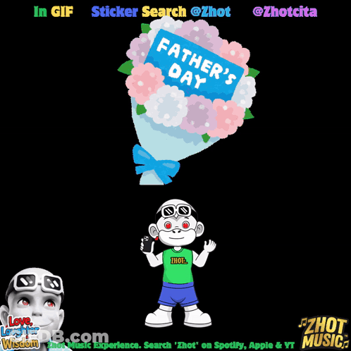Bouquet Of Flowers With Father's Day Sticker GIF