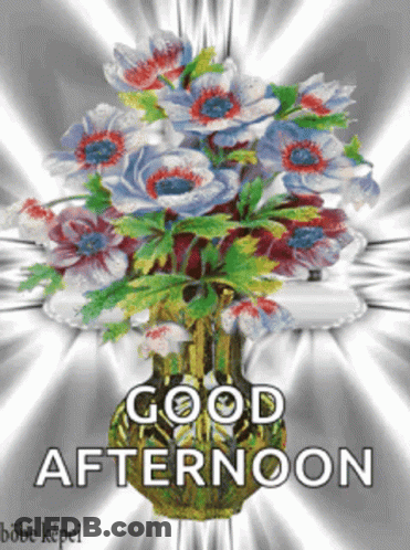 Bouquet Of Flowers With Good Afternoon GIF