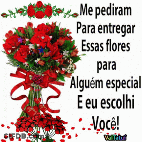 Bouquet Of Red Flowers Me Pediram Para Entregar Essas Flores Para Alguém Especial E Eu Escolhi Você GIF