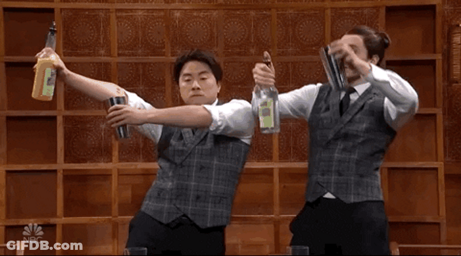 Bowen Yang And Jack Harlow As Bartender GIF