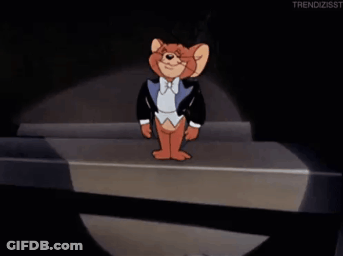 Bowing Jerry Mouse Wearing Tuxedo GIF