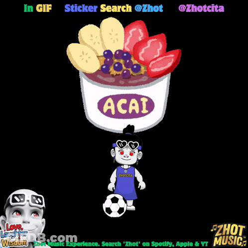 Bowl Of Acai With Bananas Blueberries And Strawberries GIF