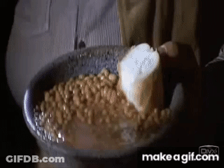 Bowl Of Baked Beans With Bread GIF