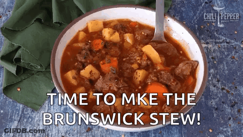 Bowl Of Brunswick Stew With Spoon GIF