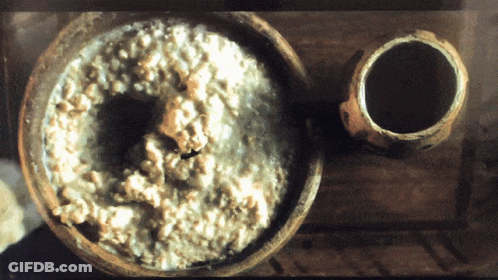 Bowl Of Food Next To Cup GIF
