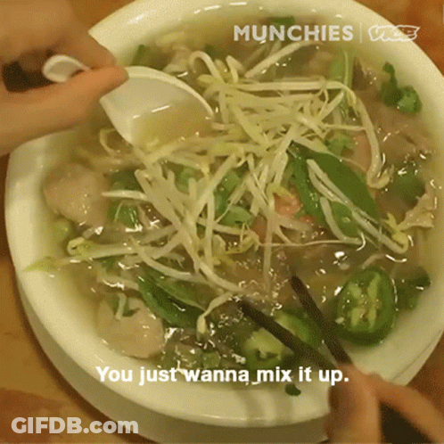 Bowl Of Food Saying Munchies GIF