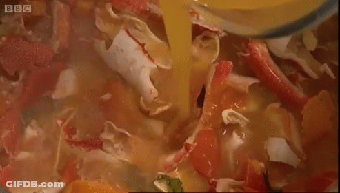 Bowl Of Food With BBC Written On It GIF