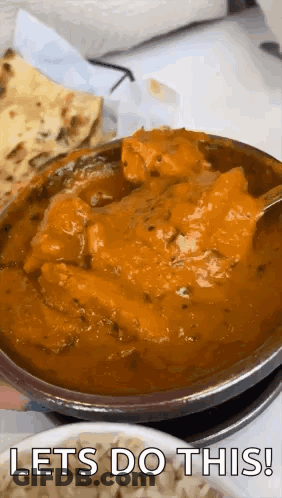 Bowl Of Food With Lets Do This GIF