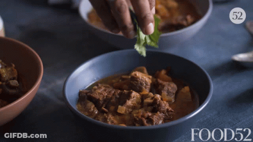 Bowl Of Food With Number 52 GIF