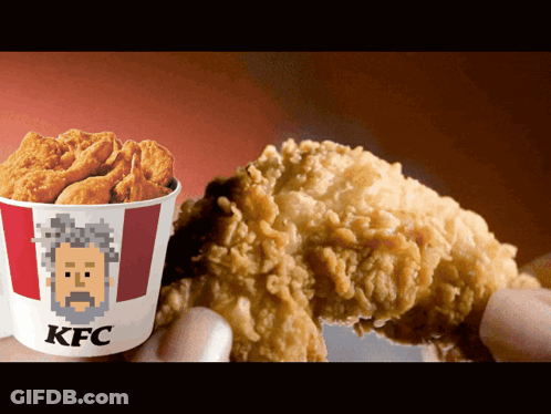 Bowl Of Fried Chicken On Red Surface GIF