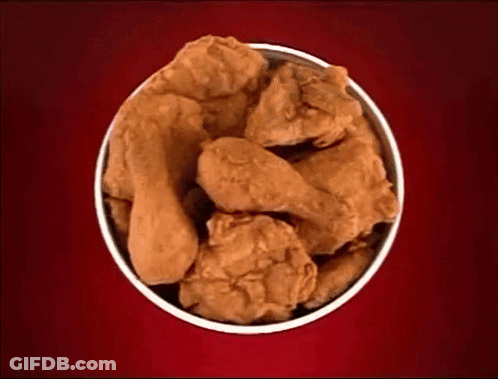 Bowl Of Fried Chicken On Red Surface GIF