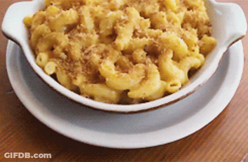 Bowl Of Macaroni And Cheese On Plate GIF