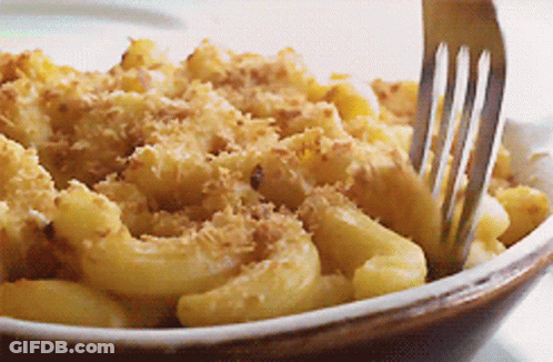 Bowl Of Macaroni Cheese With Fork GIF