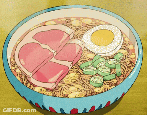 Bowl Of Noodles With Meat And Eggs GIF