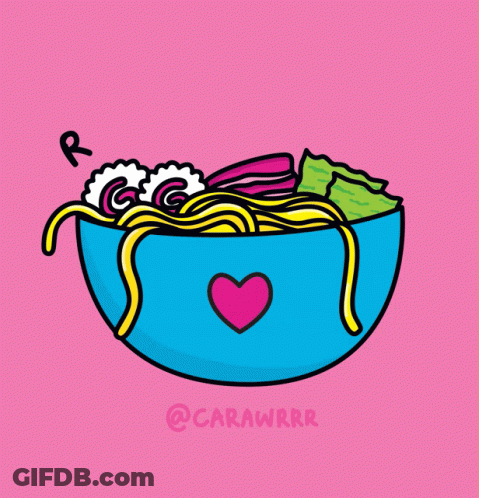 Bowl Of Ramen Saying Ramen Love With You GIF