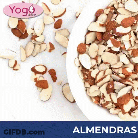 Bowl Of Sliced Almonds Next To Whole Almonds Almendras GIF