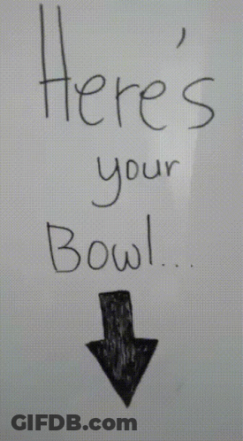 Bowl Of Soup With Arrow Pointing Right GIF