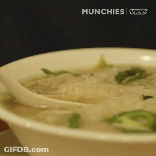 Bowl Of Soup With Noodles And Vegetables GIF