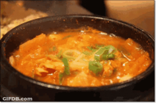 Bowl Of Stew With Green Onions GIF