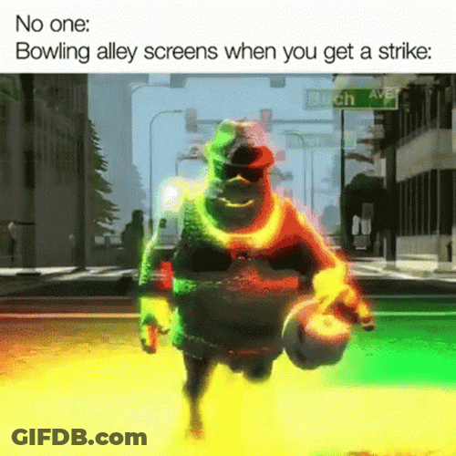 Bowling Alley Screen When You Get A Strike GIF