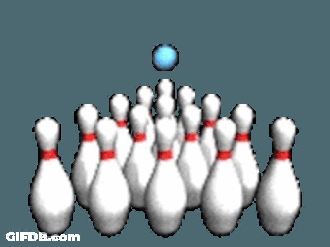 Bowling Alley Strike 3D Model Sticker GIF