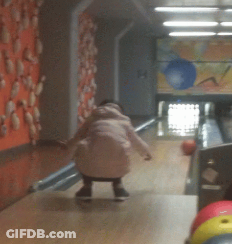 Bowling Alley With Bowling Ball Painting GIF