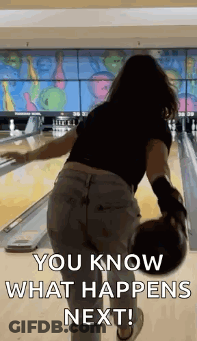 Bowling Alley With Sign Saying Bowling Alley GIF