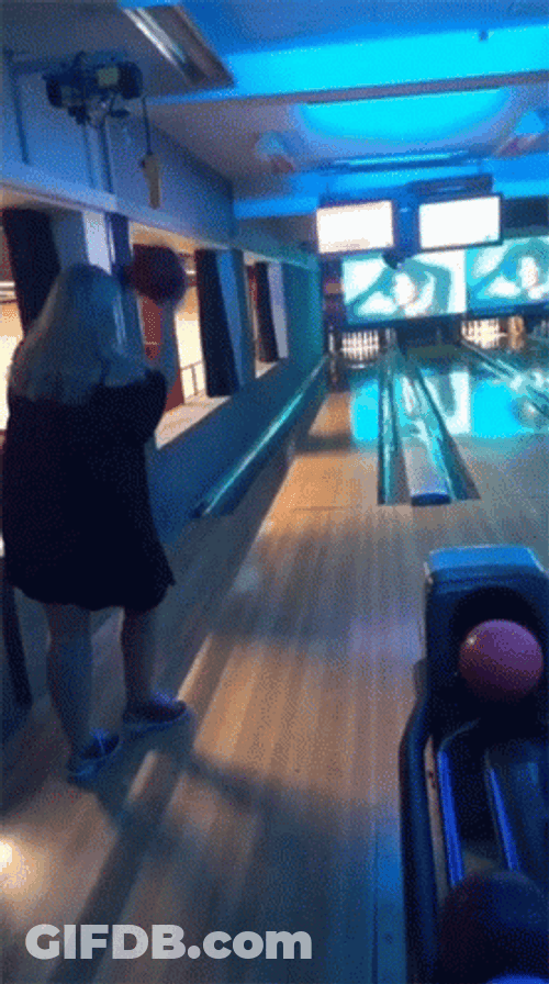 Bowling Alley Wrong Way Ball Mishap GIF