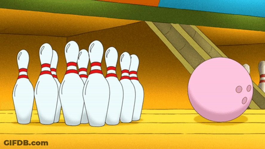 Bowling Ball Rolling Fail Strike Animation GIF