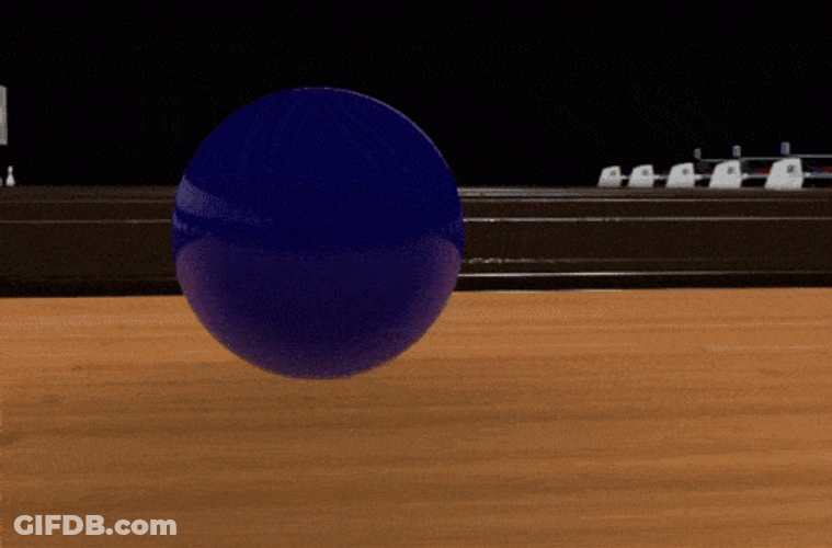 Bowling Ball Rolling Strike Animation GIF