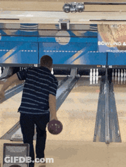 Bowling Ball Rolling Strike Fail Gutter GIF