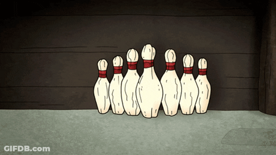 Bowling Ball Strike Celebrate Animation GIF