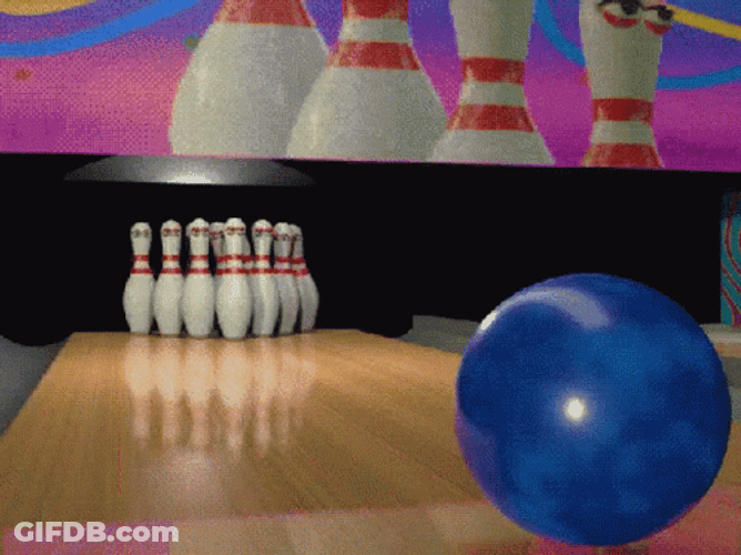 Bowling Ball Strike Loop Animation GIF