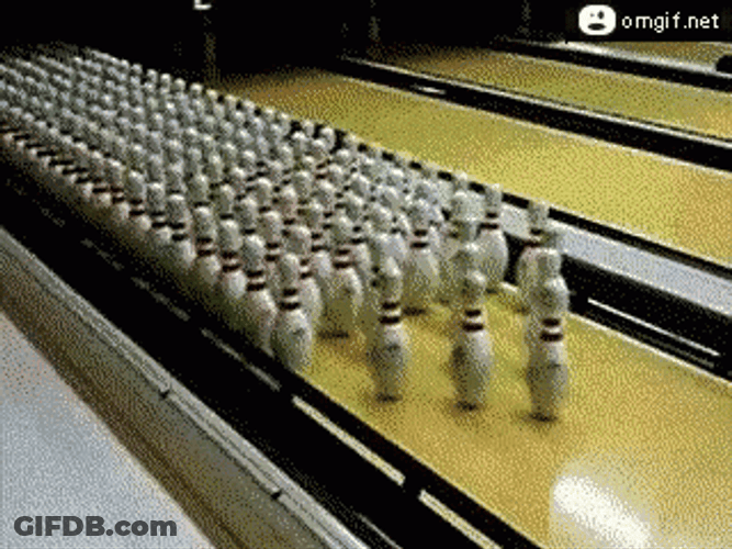 Bowling Pin Domino Strike GIF