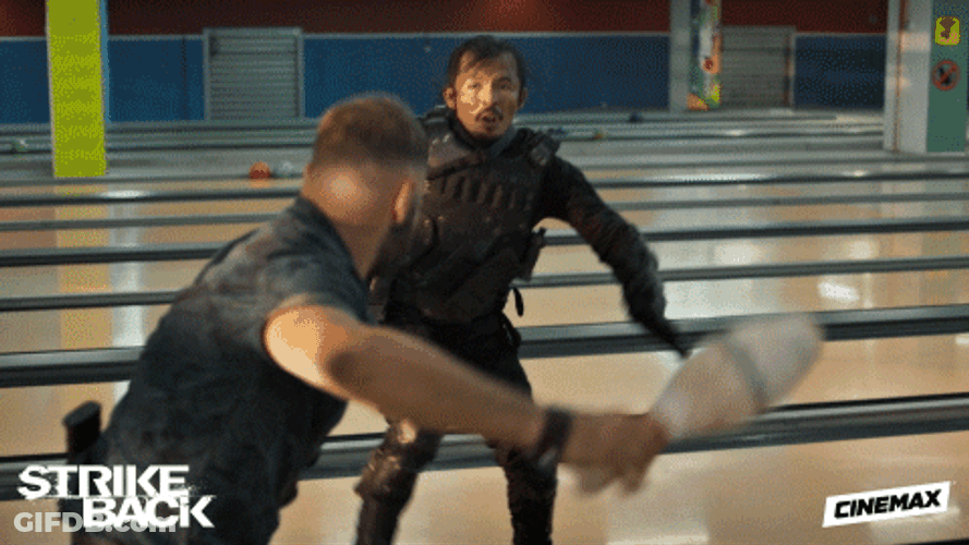 Bowling Pin Fighting Attack GIF