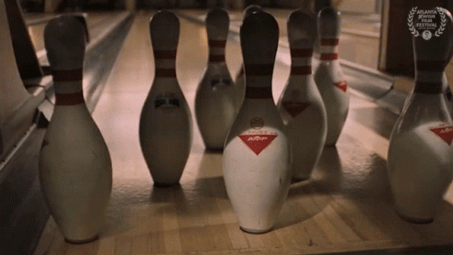Bowling Pin Strike Up Close GIF