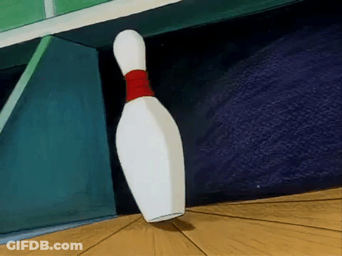 Bowling Pin Swirling & Falling GIF