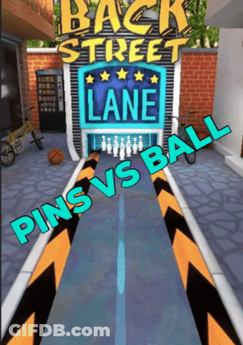 Bowling Pin Vs Ball Lane GIF